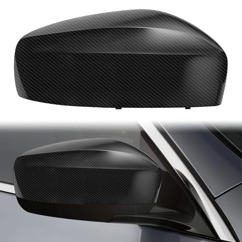 Carbon Fiber Right Passenger Side Mirror Cover Caps Replacement for 2011-2012 Infiniti G25, 2008-2013 G37, 2015 Q40, 2014-2015 Q60 Sedan Coupe without Turn Signal Model - color: Carbon Fiber, size: Right
