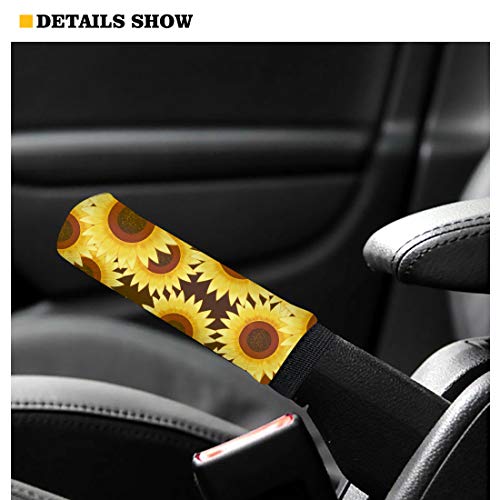 KEIAHUAN Black Car Gear Shift Knob Cover & Handbrake Cover Stretch 2 pcs/Set for Women Men Gift Soild Color - color: Black