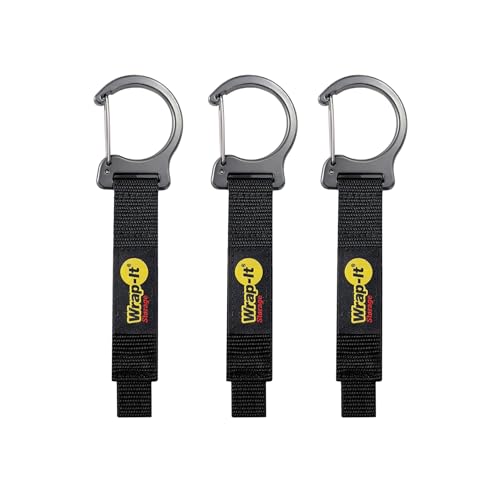 Wrap-It Storage Quick Clips - 10" (3-Pack) Black - Cord Straps with Metal Clips for Hanging to Organize Garage Accessories and Hose Storage - size: 10" (3-Pack)