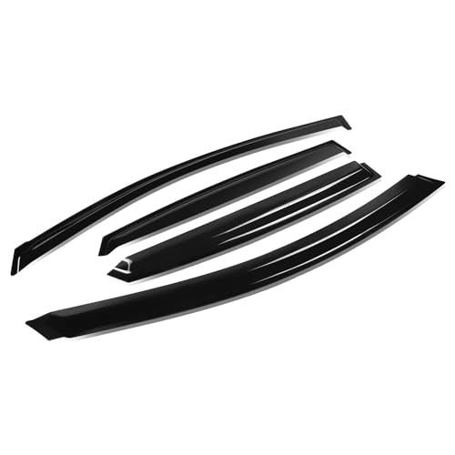Auto Dynasty 4Pcs Tape-On Window Visor Rain Guard Compatible with 2013-2019 Nissan Sentra, Rain Shields Vent Shade Wind Deflector, Acrylic - size: 13-19 Nissan Sentra