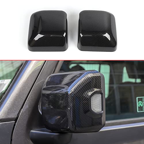 Rearview Mirror Cover Trim Shell Kit Car Rear View Mirror Exterior Decoration Accessories for Jeep Wrangler JL JLU 2018-2022 & Gladiator JT (Carbon Fiber Grain) - color: Carbon Fiber Grain