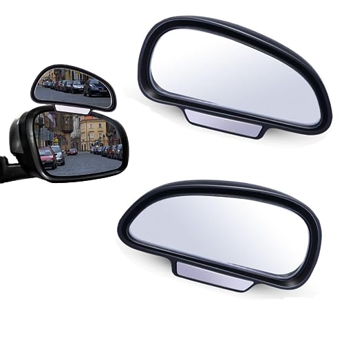 Blind Spot Mirror Adjustable 360 Degree Car Side Mirror, HD Glass Rear View Exterior Accessories Frame Thickness Less than 5MM for Car SUV (single mirror left+right) - style: single mirror left+right