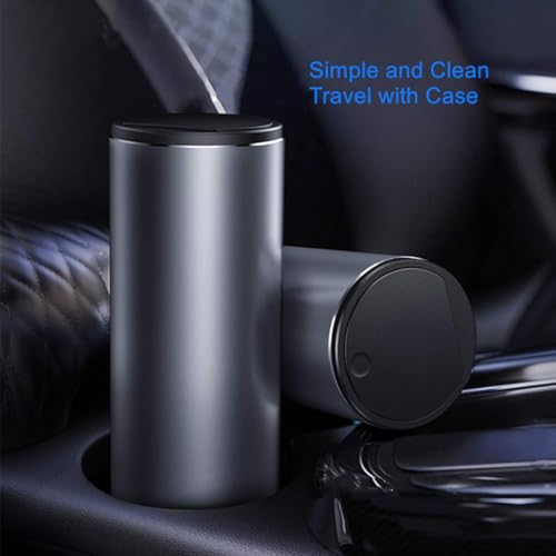 Tumecos Car Trash Can,Vehicle Automotive Cup Holder Bottle Trash Can, Garbage Can with Lid Dust Box Cup Holder (Black) - color: Black1