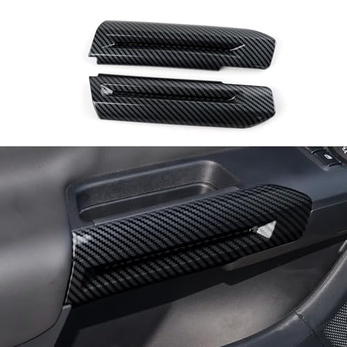 Youtaiche Car Sticker Inner Door Handrail Handle ABS Carbon Fiber Decal Interior Trim Cover for Ford Mustang 2015-2026 GT350 2015-2020 GT500 2020-2022 Accessories - color: Inner Door Handrail Handle