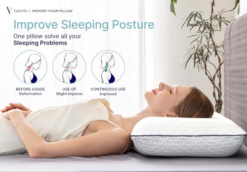 Cooling Gel Memory Foam Pillow - 1-Pack - Standard Size Bed Pillows For Sleeping - Medium-Firm - Back, Stomach and Side Sleeper Pillow - Shoulder & Back Pain Relief - Washable , Bamboo Viscose Cover - size: Standard (Pack of 1)