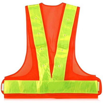 High Visibility LED Light Safety Vest Reflective Vest Outdoor Night Warning Reflector for Traffic Running Jogging Cycling Walking