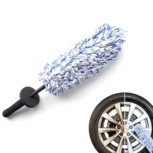 Wheel Barrel Brush,2026 New Long Handle Microfiber Wheel Brush Car Duster Exterior,Car Duster Interior Multipurpose Cleaning Tool (Blue/1pcs) - color: Blue/1pcs