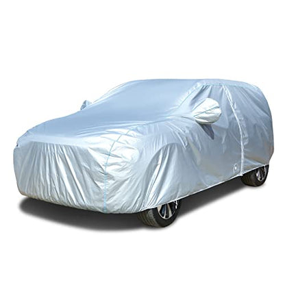 Tecoom Car Cover Waterproof All Weather, 8 Layers Soft Cotton Fleece Lining SUV Car Cover with Zipper Door & Lock, Windproof Rain Sun UV Hail Protector Full Exterior Covers Fit SUV (206-215 Inches) - size: YXXL: Fit 206-215 inches SUV