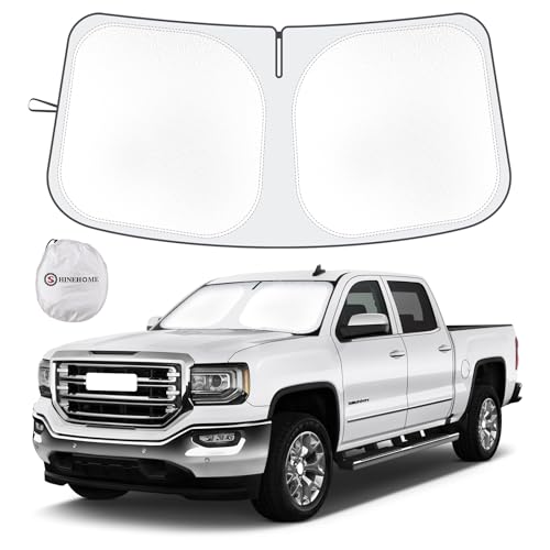 Windshield Sun Shade Compatible with 2019-2025 2026 Chevy Silverado GMC Sierra 1500 2500 3500 Accessories Sun Visor for Front Window Sun Shade Cover Foldable Blocks UV Rays Keep Car Cooler - size: For 2019-2026 Gmc Sierra/Silverado 1500 2500 3500