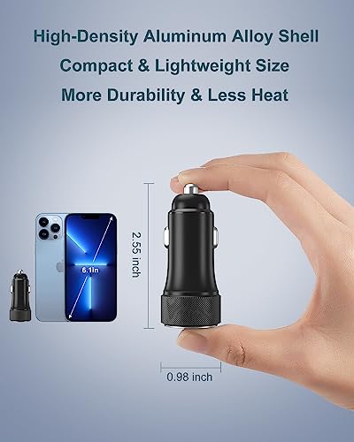 USB C Car Charger 4-Pack, OKRAY 36W Dual USB PD3.0&QC3.0 Fast Charging Phone Car Chargers 12v Cigarette Lighter Adapter Compatible for iPhone 17 16 15 14 13 12 Pro, Samsung Galaxy S25 S24 A35, Pixel 9 - color: Black, size: 4-Pack