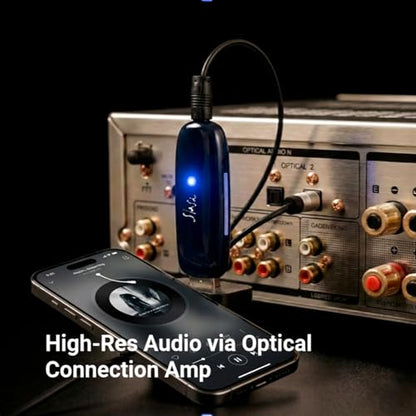 Slash4 Hi-Fi Bluetooth DAC & Headphone Amp ESS Quad DAC ES9219, LDAC/aptX Adaptive, Optical Output, Upgrades Car/Home Audio to High-Res Studio Quality, Wireless Connectivity, USB Powered, Metal Navy