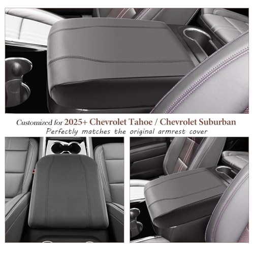 SKTU 2025 2026 Tahoe Center Console Cover for 2025 2026 Chevrolet Tahoe/Suburban Armrest Cover 2025 2026 Chevy Suburban Seat Box Cover 2025 2026 Chevy Tahoe Accessories Center Console Cushion - color: for 2025 2026 Tahoe/Suburban Black-A