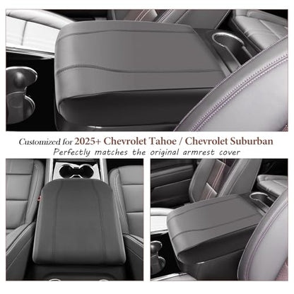 SKTU 2025 2026 Tahoe Center Console Cover for 2025 2026 Chevrolet Tahoe/Suburban Armrest Cover 2025 2026 Chevy Suburban Seat Box Cover 2025 2026 Chevy Tahoe Accessories Center Console Cushion - color: for 2025 2026 Tahoe/Suburban Black-A