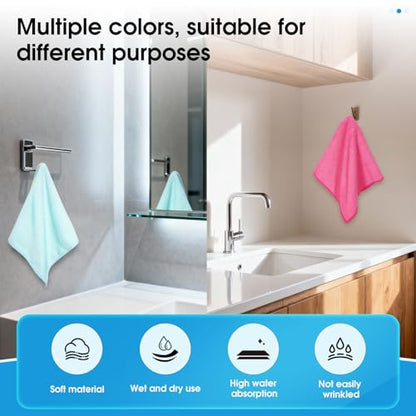 QYL Microfiber Cleaning Cloth,12 Pack Cleaning Rags, Cleaning Towels with 4 Color Assorted, 11.8"X11.8"(Green/Blue/Yellow/Pink)