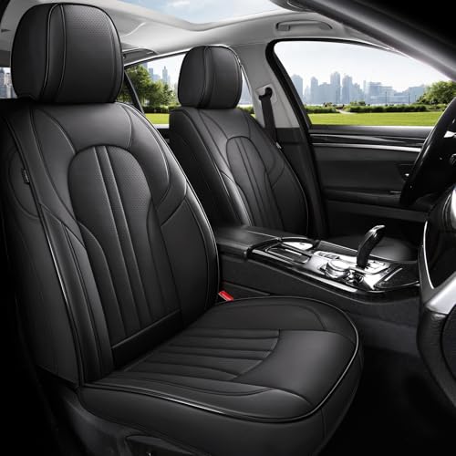MINGBRON Front Car Seat Covers,Car Seat Protector Waterproof,Seat Covers Front Set, Car Seat Protectors,Automotive Seat Covers Fit for Most Cars Black - color: Black, size: Front Pair