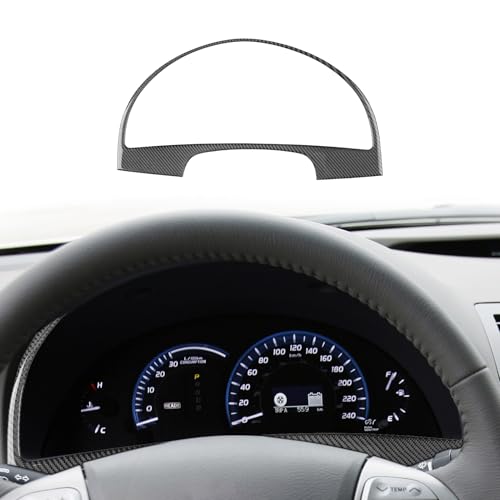 Car Speedometer Frame Sticker Instrument Panel Carbon Fiber Decal Interior Trim Compatible with Toyota Camry 2007 2008 2009 2010 2011 Accessories - color: Black 16