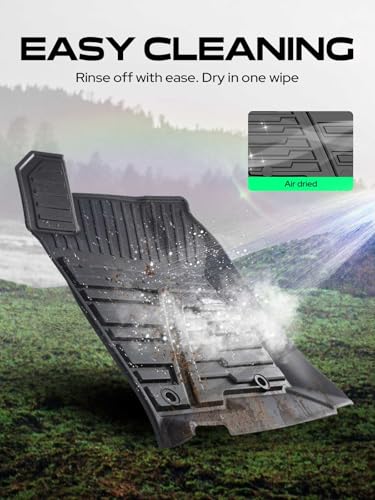 YHTAUTO Floor Mats Fit 2013-2024 Toyota 4Runner & 2014-2023 Lexus GX460, TPE All Weather Floor Liner Odorless Custom Fit Car Mats Liner, 1st & 2nd Row, Set of 3 - size: For 2014-2022 Gx