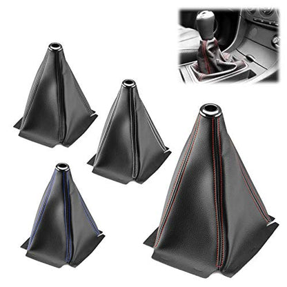 EZAUTO WRAP Universal Shift Knob Shifter Boot Cover Black with White Stitches PVC Leather MT at Sport PVC Leather - color: With White Stitches