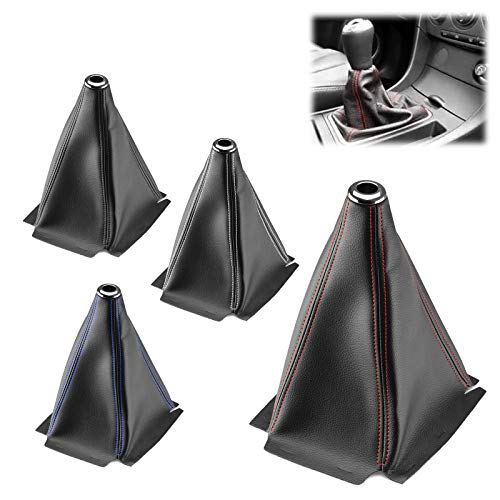EZAUTO WRAP Universal Shift Knob Shifter Boot Cover Black with Blue Stitches PVC Leather MT at Sport PVC Leather - color: With Blue Stitches
