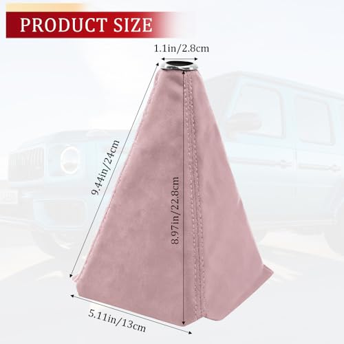 Car Shift Boot Cover, Stick Shift Cover, Suede Leather Manual Automatic Car Shifter Lever Knob Dust Protector, Dustproof Gear Shift Protection Sleeve Gaiter for Sedan Truck (Pink) - color: Pink