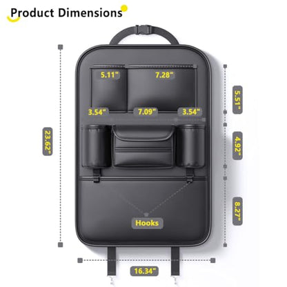 Tumecos Car Backseat Storage Bag,Seat Back Organizer with Tissue Box,Multifunctional Kick Mat,Backseat Protector Cover Pad,Large Capacity Seat Back Storage Hanging Bag(Style A) - style: Style A