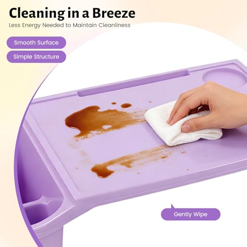 6 Pack Kids Lap Tray with Storage Slots, Stackable Portable Kids Lap Desk, 20" L X 10" W X 7" H Plastic Table Kids Activity Tray for Writing Eating Drawing Reading (Red, Green, and Purple) - color: Red+green+purple