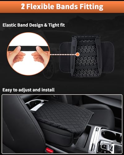 Shademax Center Console Cover for Kia Carnival KA4 2022-2024 2025 2026 Accessories Armrest Cover Console Cushion Pad Leather MPV Armrest Seat Box Cover Console Lid Protector with Pockets Storage Bag - size: Size for Kia Carnival 2022-2026