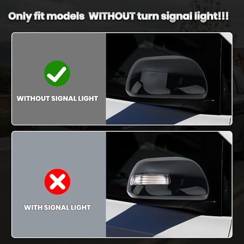 Compatible with 2012-2020 Toyota Sienna Right Side Mirror Cover Cap, Black Passenger Side Clip-on Mirror Cap Replacement Without Turn Signal Light Replaces for 87915-08021-C2 - color: Right Black