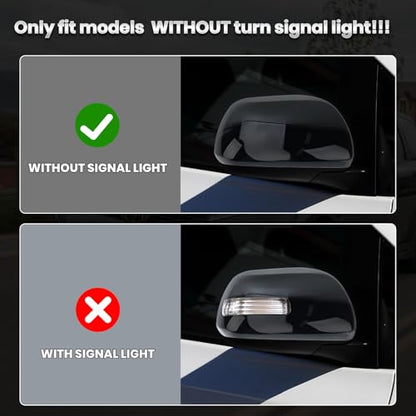 Compatible with 2012-2020 Toyota Sienna Right Side Mirror Cover Cap, Black Passenger Side Clip-on Mirror Cap Replacement Without Turn Signal Light Replaces for 87915-08021-C2 - color: Right Black