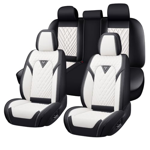 for Chrysler Voyager 2000-2025 Car Seat Covers, Premium Car Seat Cushion,Waterproof Seat Protectors, Luxury Automotive Interior Accessories (5-Seat Set, Black/Beige) - color: Black&Beige, size: 5-Seats Set