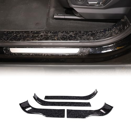 Car Door Sill Plate Protectors Compatible with Lamborghini Urus 2018-2023/Urus SE,Real Carbon Fiber Door Entry Guard Door Sill Scuff Plate Protector Accessories (Forged Pattern) - color: Forged Pattern