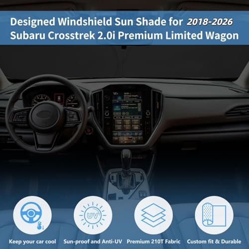 Windshield Sun Shade for Subaru Crosstrek Window Sunshade Fit 2018-2025 2026 Subaru Crosstrek 2.0i, 2.0i Premium, 2.0i Limited Wagon Front Window Shade Sun Visor Blocks UV Keep Car Cooler - size: V1. for Subaru Crosstrek 2018-2026