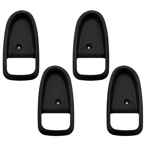 4Pcs Interior Door Handle Set Left Right Front Rear Black Cover Bezel Trim Kit Compatible with 2001-2006 Hyundai Elantra Replace 82621-2D000 82611-2D000 826112D000 826212D000