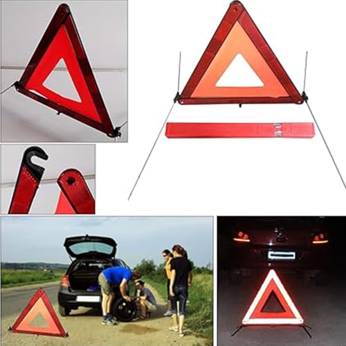 Riloer Visibility Car Emergency Roadside Kit Safety Triangle Warning Kit Car Roadside Emergency Kit with Reflective Warning Triangle Visibility Roadside Vest for Car Trucks