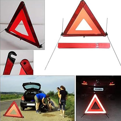 Riloer Visibility Car Emergency Roadside Kit Safety Triangle Warning Kit Car Roadside Emergency Kit with Reflective Warning Triangle Visibility Roadside Vest for Car Trucks