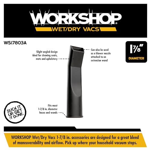 WORKSHOP Wet/Dry Vacs Shop Vacuum Accessories WS17803A Car Nozzle Attachment for Wet Dry Vacuum Cleaners, Fits 1-7/8-inch Extension Wands and Hoses - size: 1-7/8"