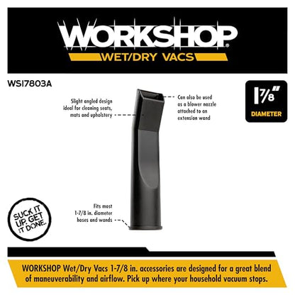 WORKSHOP Wet/Dry Vacs Shop Vacuum Accessories WS17803A Car Nozzle Attachment for Wet Dry Vacuum Cleaners, Fits 1-7/8-inch Extension Wands and Hoses - size: 1-7/8"