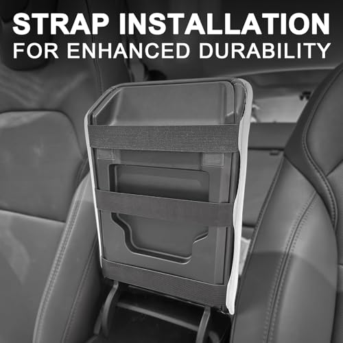 BestEvMod Thickened Center Console Armrest Pad Cover Compatible with Tesla Model Y Juniper 2026 2025 Extra Soft Microfiber Vegan Leather Protector Seat Armrest Cover OEM Style (White) - color: White-Thickened, size: Juniper