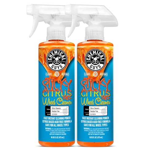 Chemical Guys CLD1051602 Sticky Gel Citrus Wheel Cleaner Gel, (Safe For All Wheel Types) Works on Cars, Trucks, SUVs, Motorcycles, RVs & More, 16 fl oz (2 Pack) - size: 32 Fl Oz (Pack of 1), style: 2 Pack