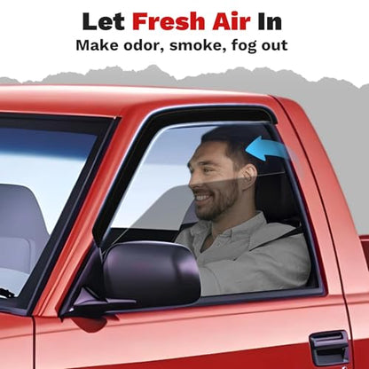 Canvcle Window Visors Rain Guards for 1994-2004 Chevrolet S10/GMC Sonoma Accessories, Outside-Mount Tape-On Side Window Wind Deflectors Vent Visors Shades Rainproof Black 2PCS - size: Chevrolet S10 1994-2004