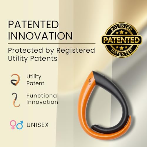 EMBRACE Dual Colour Purse Hook Hanger – Lightweight, Teardrop S Hooks | Bag Clip Holds 22 lb Bags, Backpacks | Purse Charms for Women, Men | Caviar & Orange - color: caviar/orange
