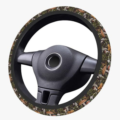 Steering Wheel Cover, Woodland Mushroom Plants Steering Wheel Cover for Women Anti-Slip Universal Mushroom Car Accessories 15 inch Steering Wheel Protector Fit Auto SUV Sedan Vans Trucks - color: Mushroom Plants