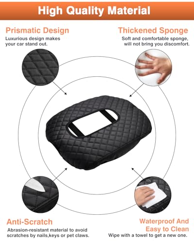 Shademax Center Console Cover for Chevy Silverado/GMC Sierra 2019-2025 2026 Jump Seat Accessories, Silverado Armrest Cover Console Cushion Pad Middle Console Armrest Lid Protective Cover PU Leather - size: for 2019-2026 Silverado/Sierra Jump Seat