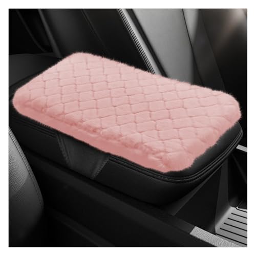 Car Center Console Cover, Comfortable Warm Armrest Box Cushion Pad, Breathable Car Arm Rest Protector, Universal Vehicle Interior Relieves Fatigue Accessories for Cars/SUVs/Trucks (Pink) - color: Pink