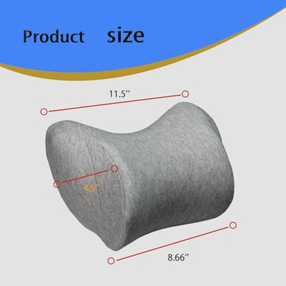 Car Neck Pillow, Car Headrest Pillow with Adjustable Strap for Neck Pain Relief 100% Memory Foam,Ergonomic Design，2 Pack - color: Grey1