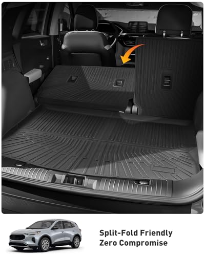 DrCarNow® Floor Mats Full Set for Ford Escape 2026 2025 2024 2023 2022 2021 2020(Not for Hybrid), Custom Fit All Weather TPE Liners with Cargo Mat & Backrest Protector for Car SUV Interior Accessories