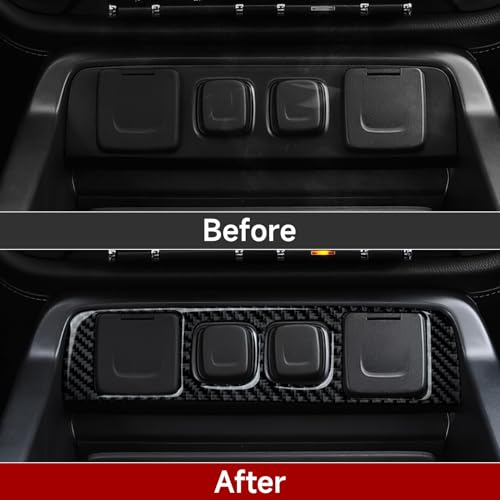 Car Central Control Cigarette Lighter Sticker Carbon Fiber Decal Cover Interior Trim for Chevrolet Silverado/GMC Sierra 1500 2500HD 3500HD 2014-2018 Accessories - color: Central Control Cigarette Lighter