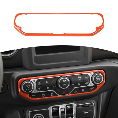 RT-TCZ for Wrangler JL Center Dash AC Switch Cover Trim Frame Orange for Jeep Wrangler JL JLU Gladiator JT 2018-2023 Orange Interior Accessories - color: Orange
