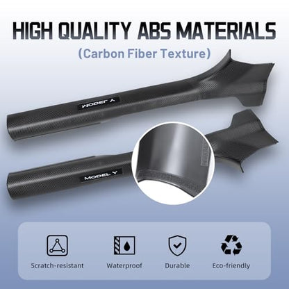 Carbon Fiber Door Sill Protector for Tesla Model Y Juniper 2025-2026 - Front & Rear Entry Guard Scuff Plate Set, 8PCS All-Weather ABS Interior Accessories