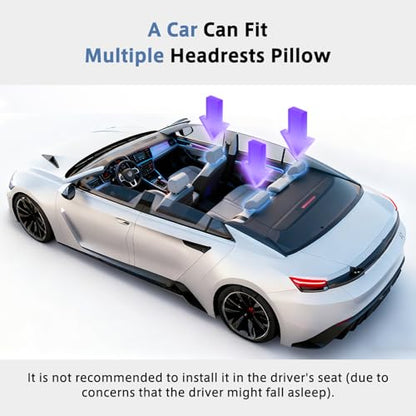 Car Headrest Pillow, 4-Way Adjustable Car Headrest,Thickened Memory Foam Road Pal Headrest, Neck Support Pillow, U- Shaped Design, Travel Car Sleeping,Suitable for Kids and Adults(Brown) - color: Brown